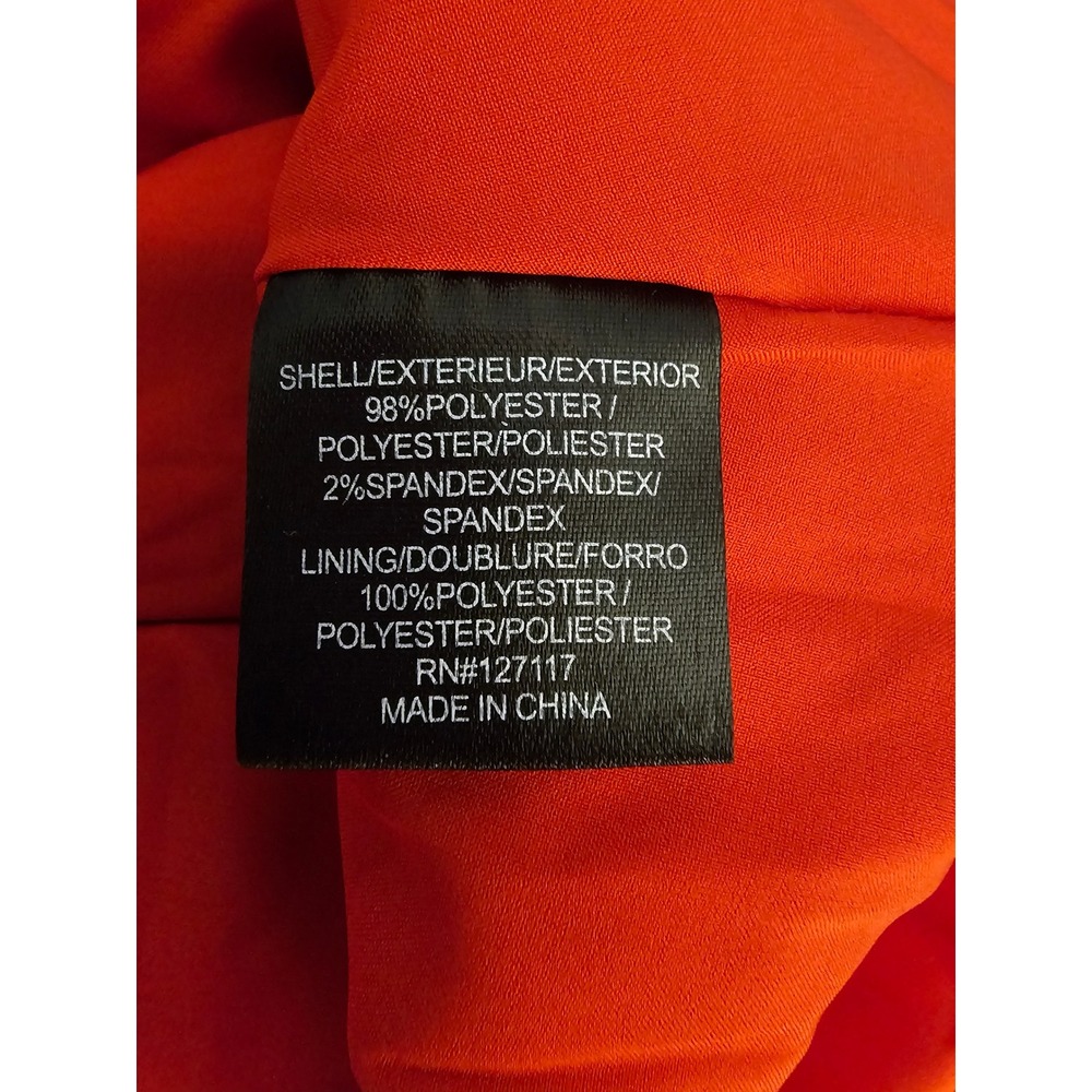 NWT Badgley Mischka Womens Orange Red Belted Pleated Cady Gown 6 - Picture 8 of 8